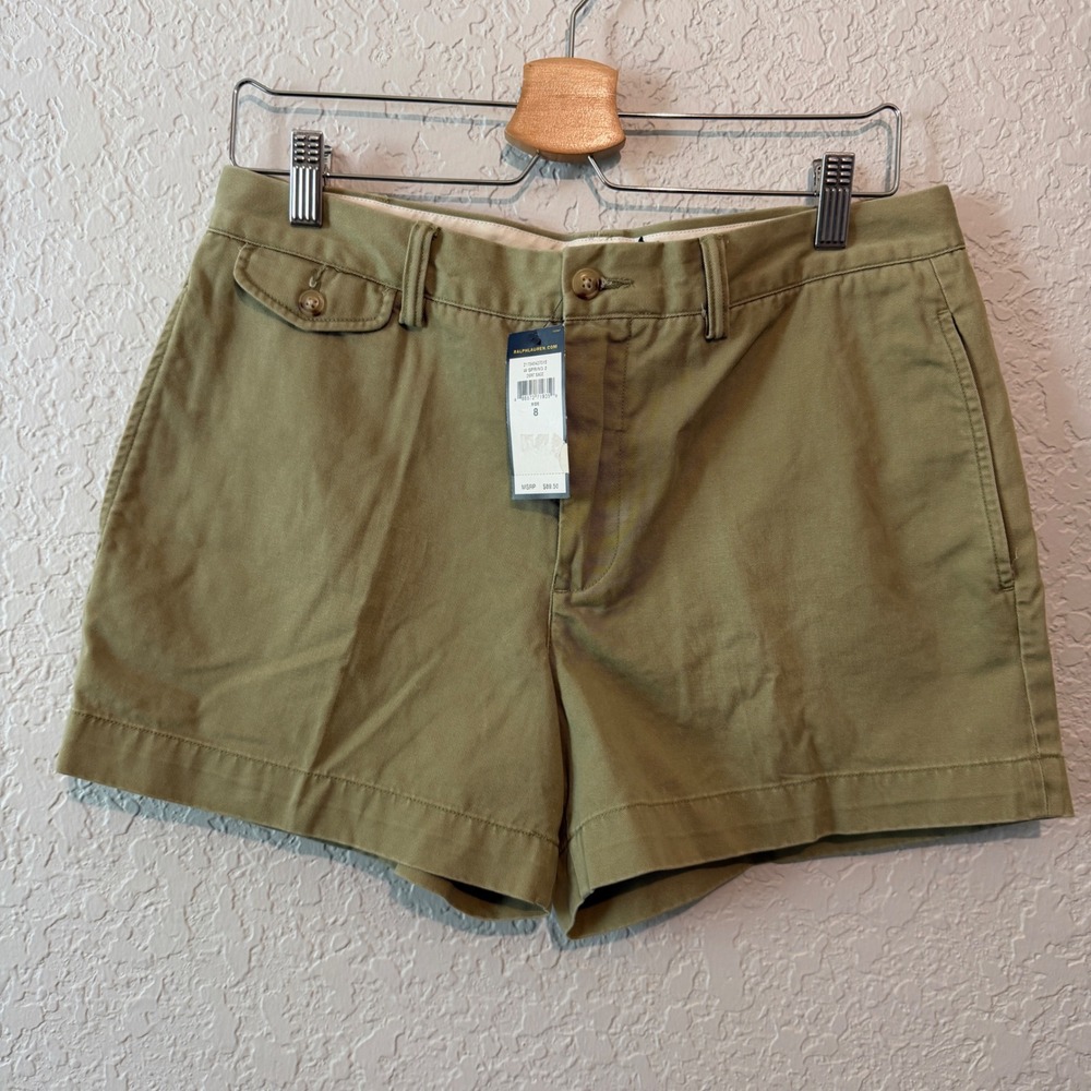 Polo Ralph Lauren Chino Shorts Size 8 Desert Sage Preppy Classic Safari